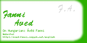 fanni aved business card